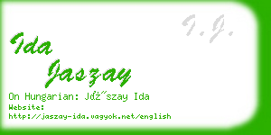 ida jaszay business card